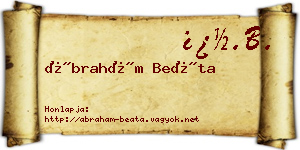 Ábrahám Beáta névjegykártya