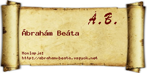 Ábrahám Beáta névjegykártya